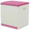 PLASTIKEN Coffre Cadenassable Avec Roulettes - 190 L - Fonctionnel Et Esthétique - Beige Et Fushia -Rangement de jardin Soldes 9028928 1