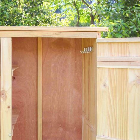 WILTEC Armoire De Jardin Porte Simple Bois Rangement Pour Outils Remise Abri Cabane Jardinage Équipement 5 WILTEC Armoire De Jardin Porte Simple Bois Rangement Pour Outils Remise Abri Cabane Jardinage Équipement – Image 3