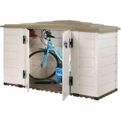 Coffre Rangement Résine Gardiun Garden Box Tuscany 200 88x212x133 Cm Blanc/Beige